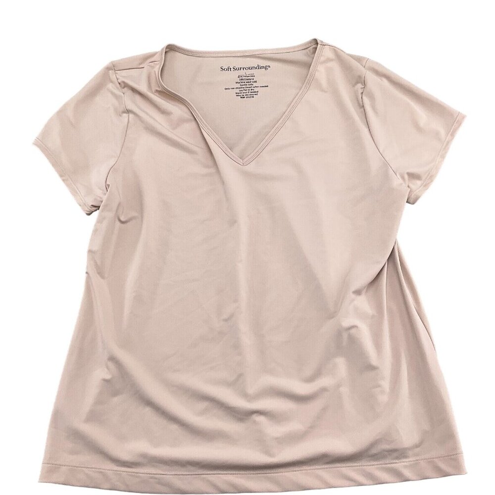 Soft Surroundings T Shirt Women Large Nude Beige Casual Soft Comfort Neutralcore